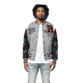 Torch Varsity Jacket - Light Heather Grey