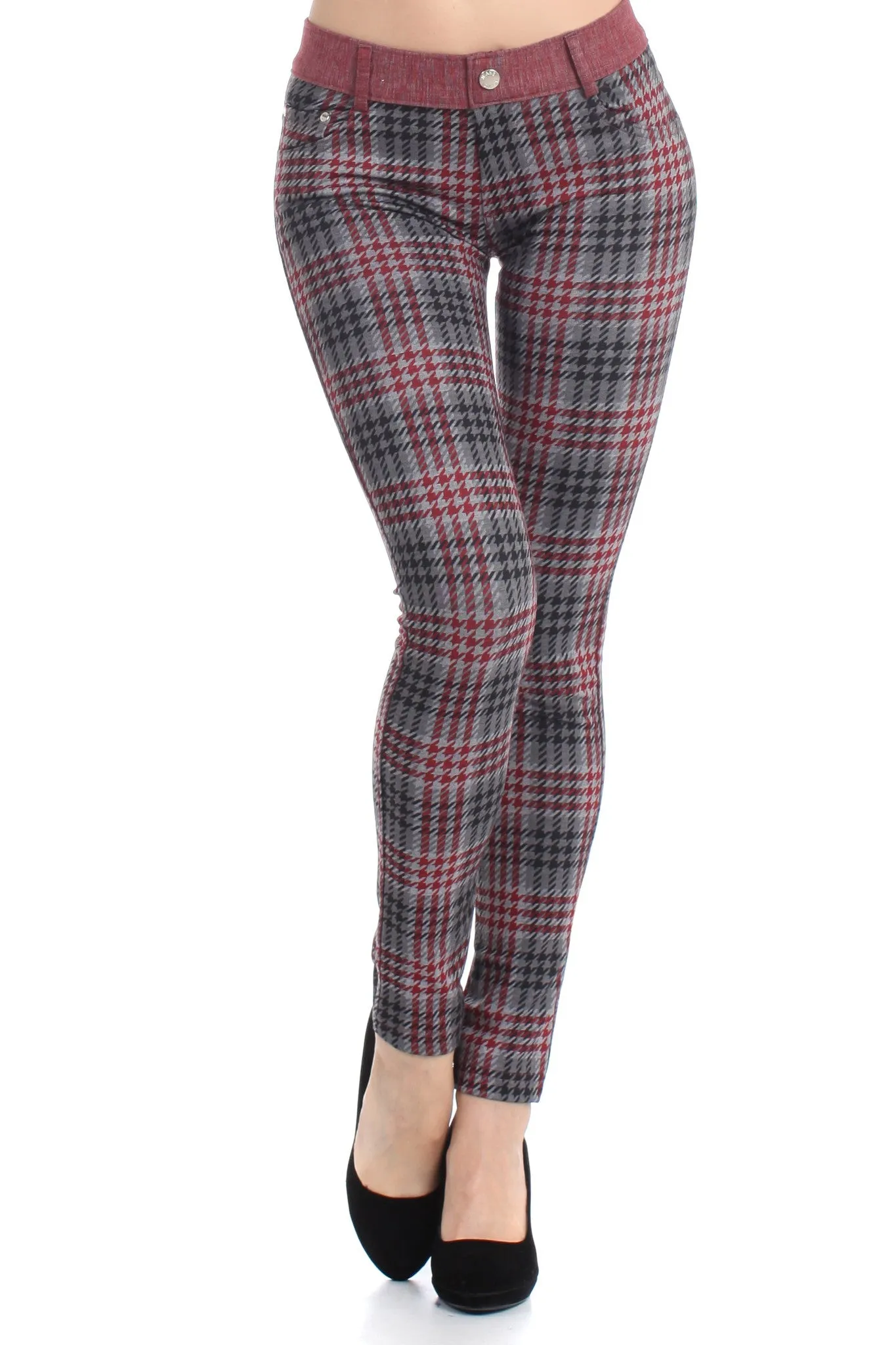 Trendy Plaid Jeggings