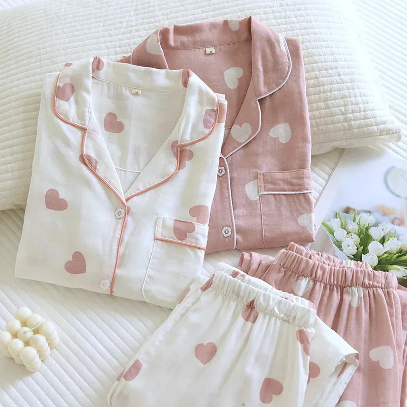 Trendy Women's Cotton Heart Pajamas