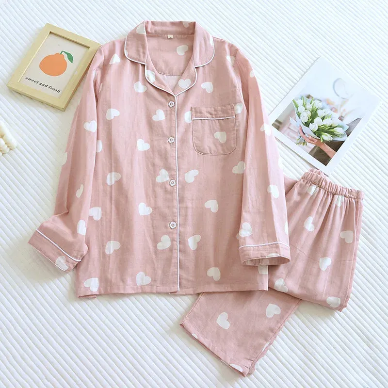 Trendy Women's Cotton Heart Pajamas