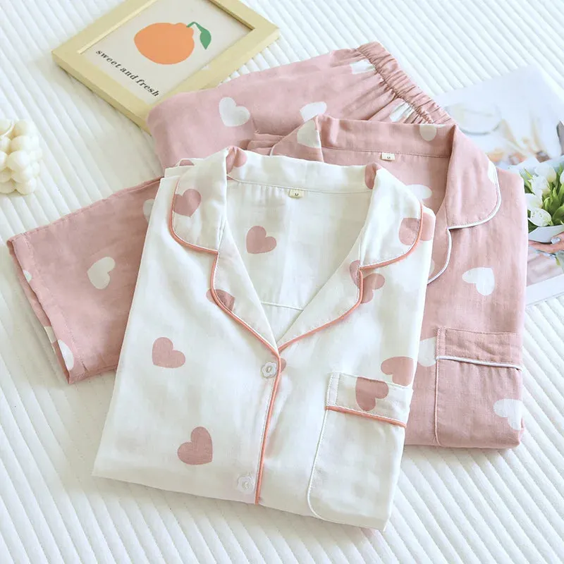 Trendy Women's Cotton Heart Pajamas