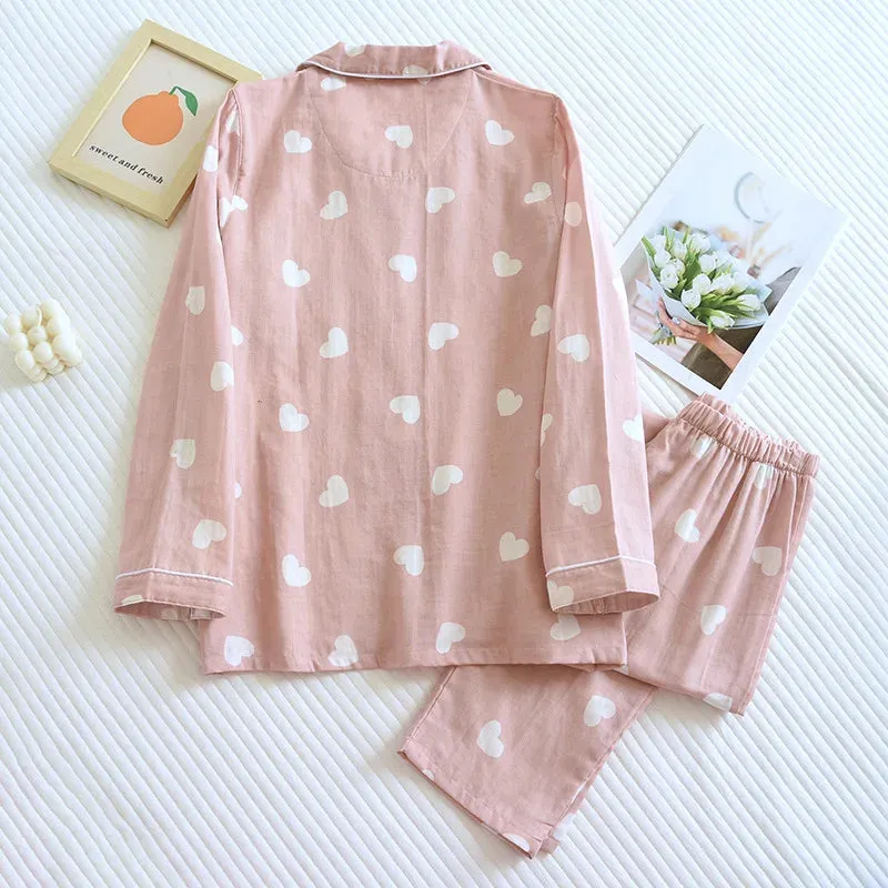 Trendy Women's Cotton Heart Pajamas