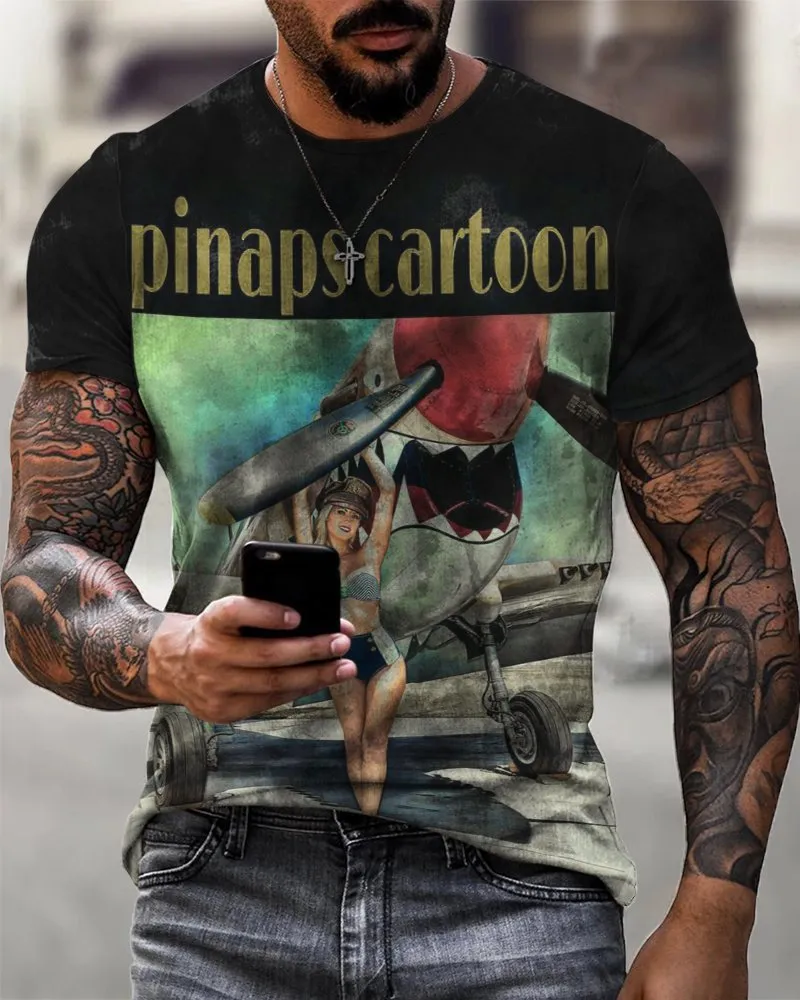 Vintage Pinapscartoon Comfortable Breathable T-Shirt