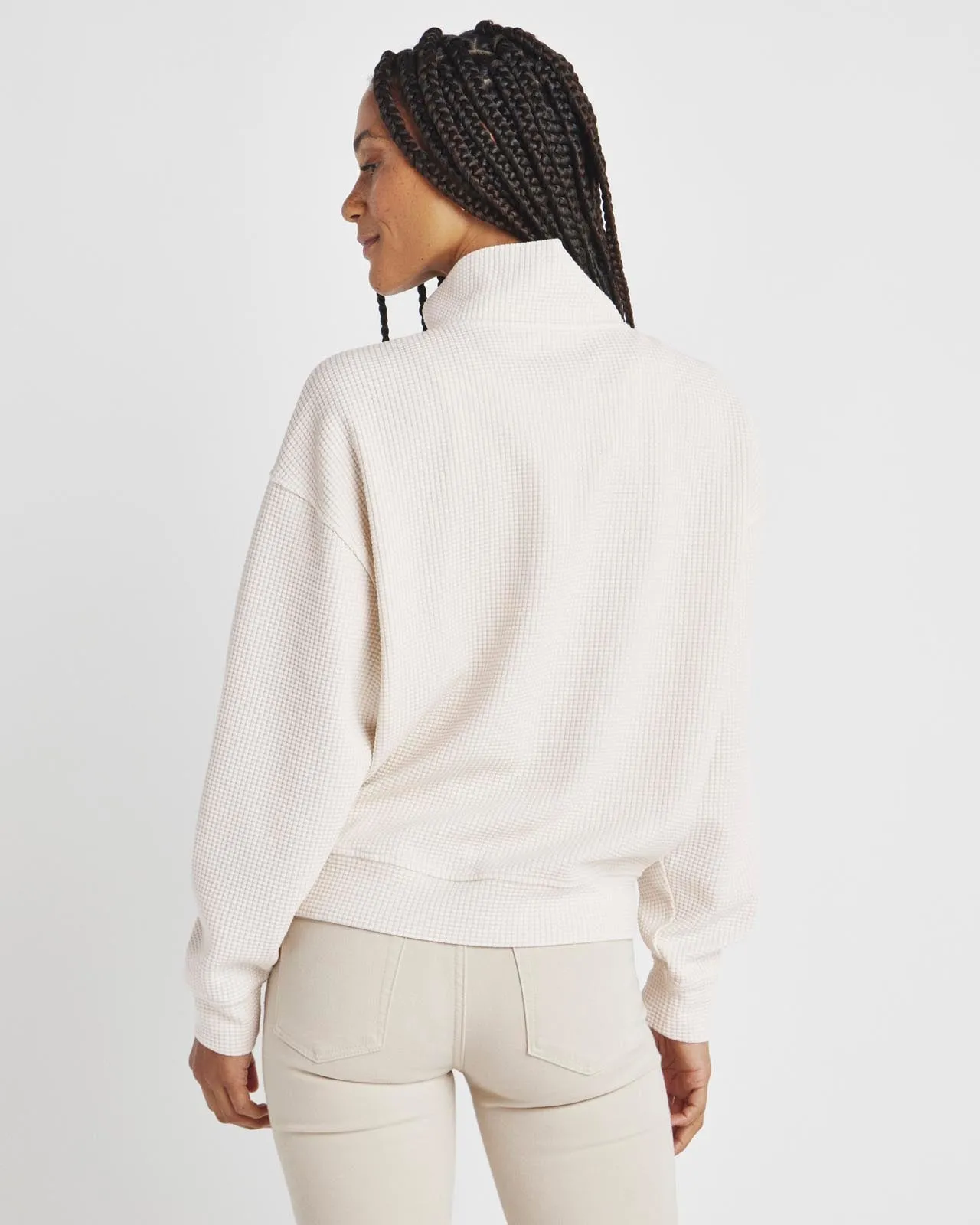 Waffle Quarter Zip Sweatshirt