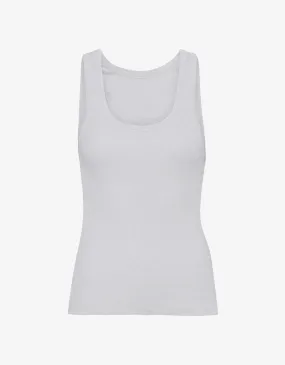 Women Organic Rib Tank Top - Heather Grey