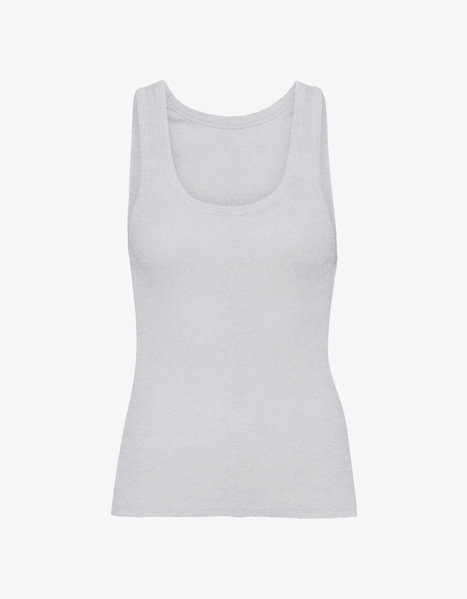 Women Organic Rib Tank Top - Heather Grey