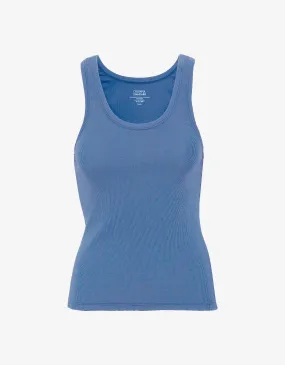 Women Organic Rib Tank Top - Sky Blue